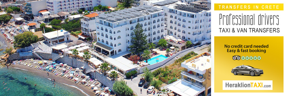 Heraklion Crete Airport Taxi to Glaros Beach Hotel in Hersonissos