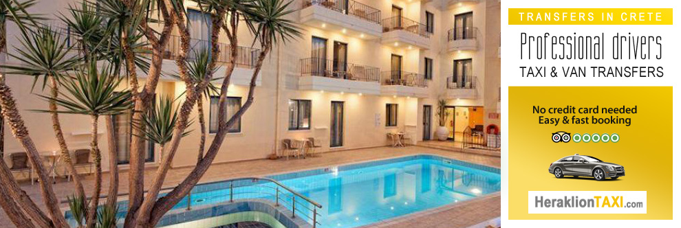 Heraklion Crete Airport Taxi to Manos Maria Hotel in Hersonissos