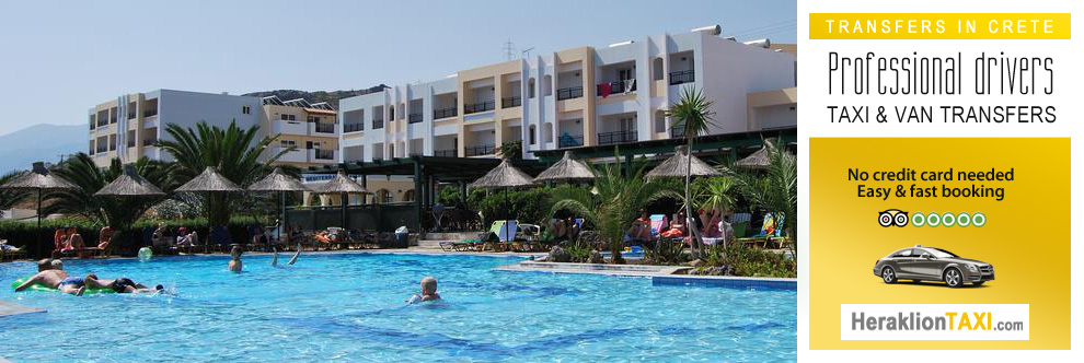 Heraklion Crete Airport Taxi to Mediterraneo Hotel in Hersonissos