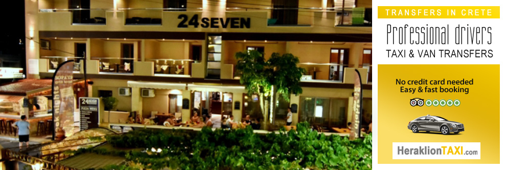 Heraklion Crete Airport Taxi to 24 Seven Boutique Hotel in Malia