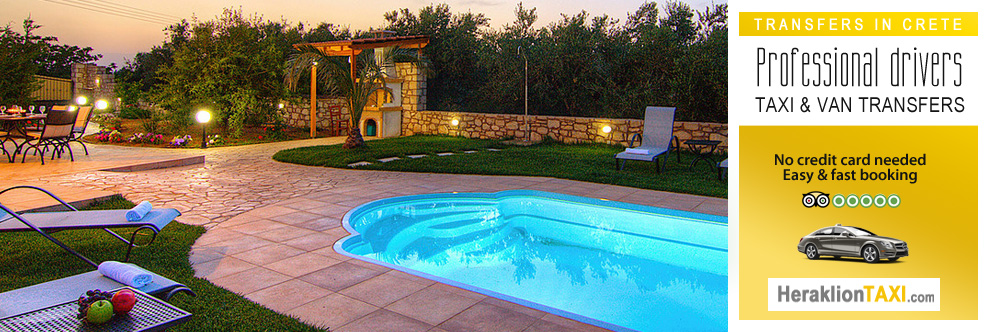 Heraklion Crete Airport Taxi to Green Paradise Villa in Panormo