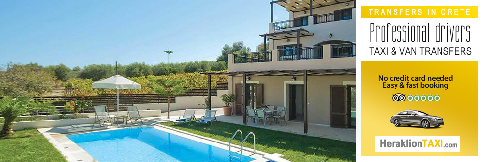 Heraklion Crete Airport Taxi to Villa Orsalia in Rethymnon
