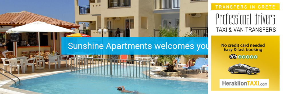 Heraklion Crete Airport Taxi to Sunshine Studios in Stalis